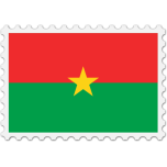 Burkina Faso Flag Stamp Favicon 