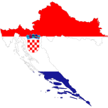 Croatia Map Flag With Stroke Favicon 