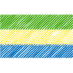 Gabon Flag Linear Favicon 