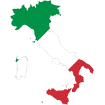 Italy Map Flag With Stroke Favicon 