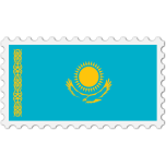 Kazakhstan Flag Stamp Favicon 