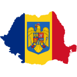 Romania Map Flag With Coat Of Arms Favicon 