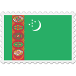 Turkmenistan Flag Stamp Favicon 
