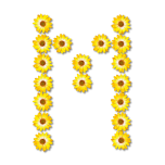 Floral Alphabet M Favicon 