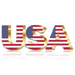 Usa Flag Typography Gold With Reflection No Background Favicon 
