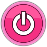 Pink Button Power Favicon 