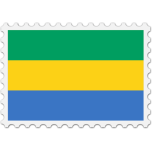 Gabon Flag Stamp Favicon 