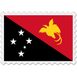 Papua New Guinea Flag Stamp Favicon 