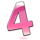 Glossy Number  Four Favicon 